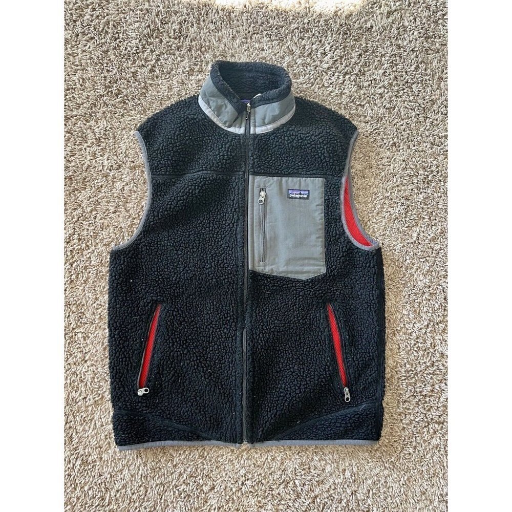 Patagonia Black Retro-X Vest Deep Pile Fleece Size Medium